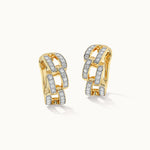 Interlocked Chain Hoops, 14K Gold Vermeil, 1/3 ct Lab Grown Diamond-3