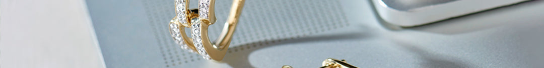 Interlocked Chain Hoops, 14K Gold Vermeil, 1/3 ct Lab Grown Diamond-1