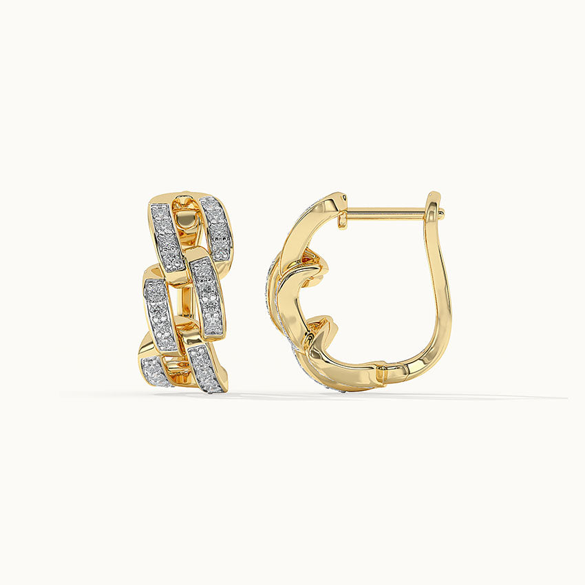 Interlocked Chain Hoops, 14K Gold Vermeil, 1/3 ct Lab Grown Diamond-6