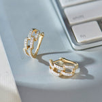 Interlocked Chain Hoops, 14K Gold Vermeil, 1/3 ct Lab Grown Diamond-5