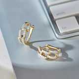Interlocked Chain Hoops, 14K Gold Vermeil, 1/3 ct Lab Grown Diamond-5