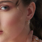 Interlocked Chain Hoops, 14K Gold Vermeil, 1/3 ct Lab Grown Diamond-2