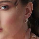 Interlocked Chain Hoops, 14K Gold Vermeil, 1/3 ct Lab Grown Diamond-2