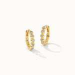 Bezel-Set Diamond Hoops, 14K Solid Gold, 1/6 ct Lab Grown Diamond-3