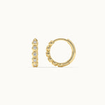 Bezel-Set Diamond Hoops, 14K Gold Vermeil, 1/6 ct Lab Grown Diamond-6