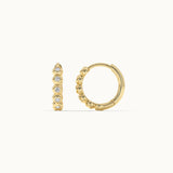 Bezel-Set Diamond Hoops, 14K Gold Vermeil, 1/6 ct Lab Grown Diamond-6