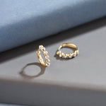 Bezel-Set Diamond Hoops, 14K Gold Vermeil, 1/6 ct Lab Grown Diamond-1