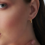 Bezel-Set Diamond Hoops, 14K Solid Gold, 1/6 ct Lab Grown Diamond-2