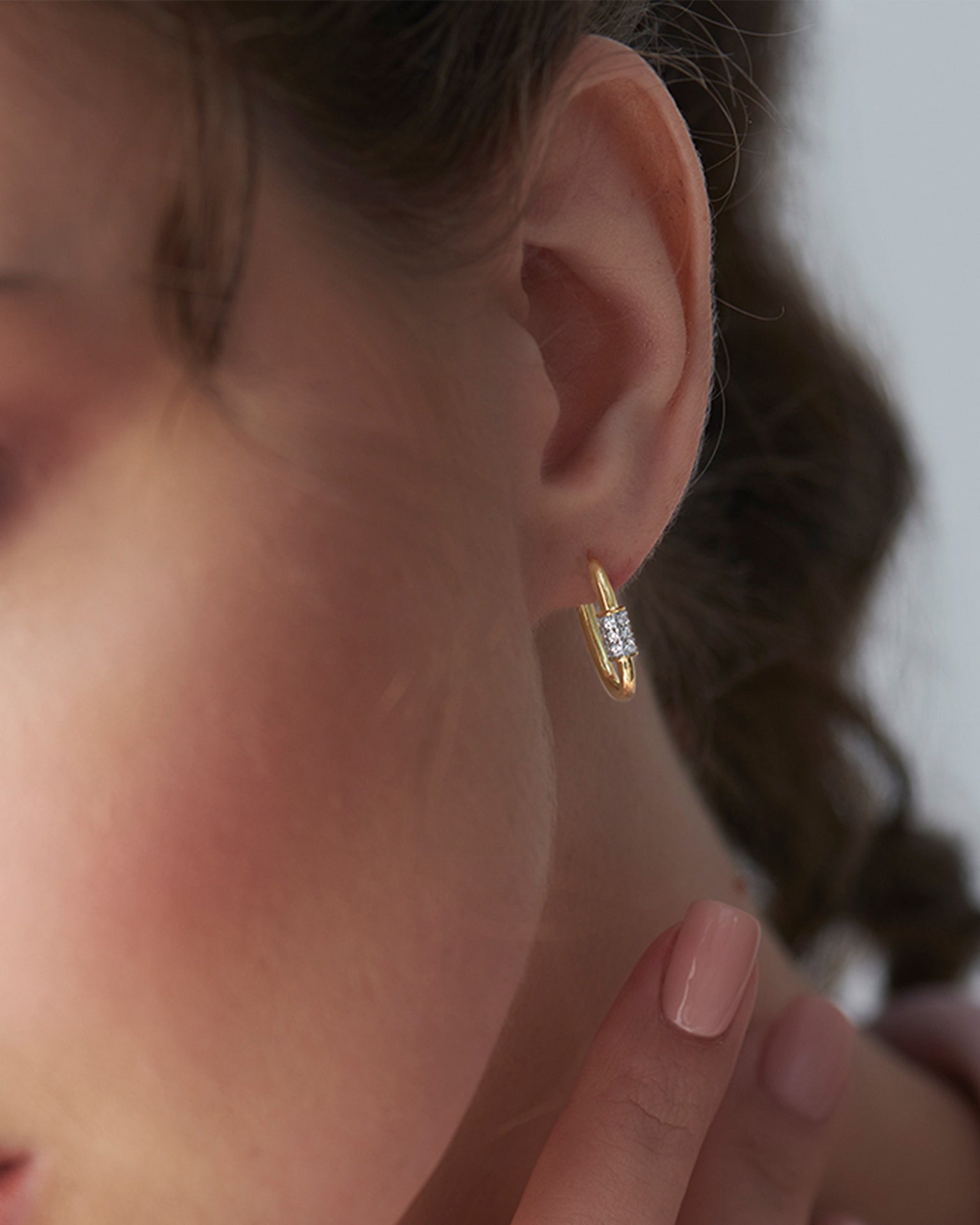 Twirl Diamond Hoops, 14K Gold Vermeil, 1/5 ct Lab Grown Diamond-2