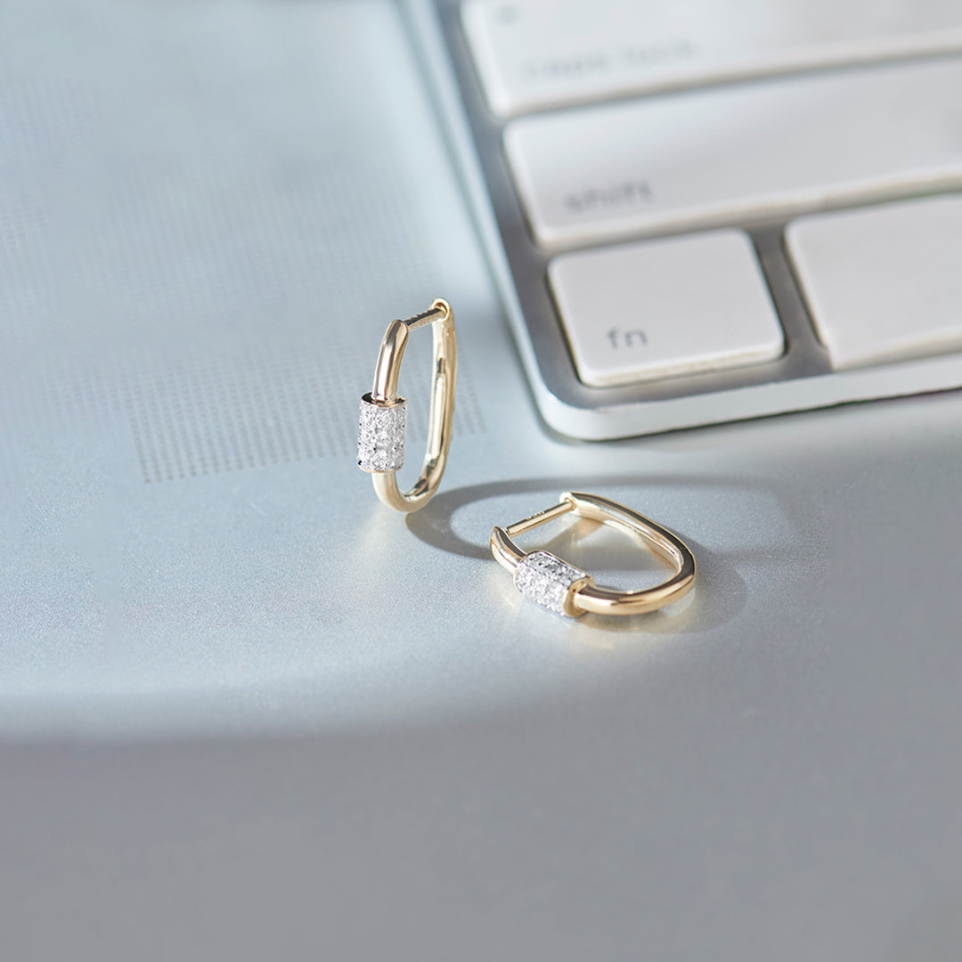 Twirl Diamond Hoops, 14K Gold Vermeil, 1/5 ct Lab Grown Diamond-1