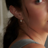 Twirl Diamond Hoops, 14K Gold Vermeil, 1/5 ct Lab Grown Diamond-4