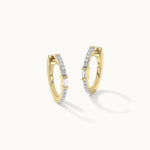 Slender Diamond Hoops, 14K Gold Vermeil, 1/4 ct Lab Grown Diamond-3