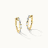 Slender Diamond Hoops, 14K Gold Vermeil, 1/4 ct Lab Grown Diamond-3