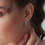 Slender Diamond Hoops, 14K Gold Vermeil, 1/4 ct Lab Grown Diamond-2