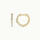 Slender Diamond Hoops, 14K Gold Vermeil, 1/4 ct Lab Grown Diamond-6