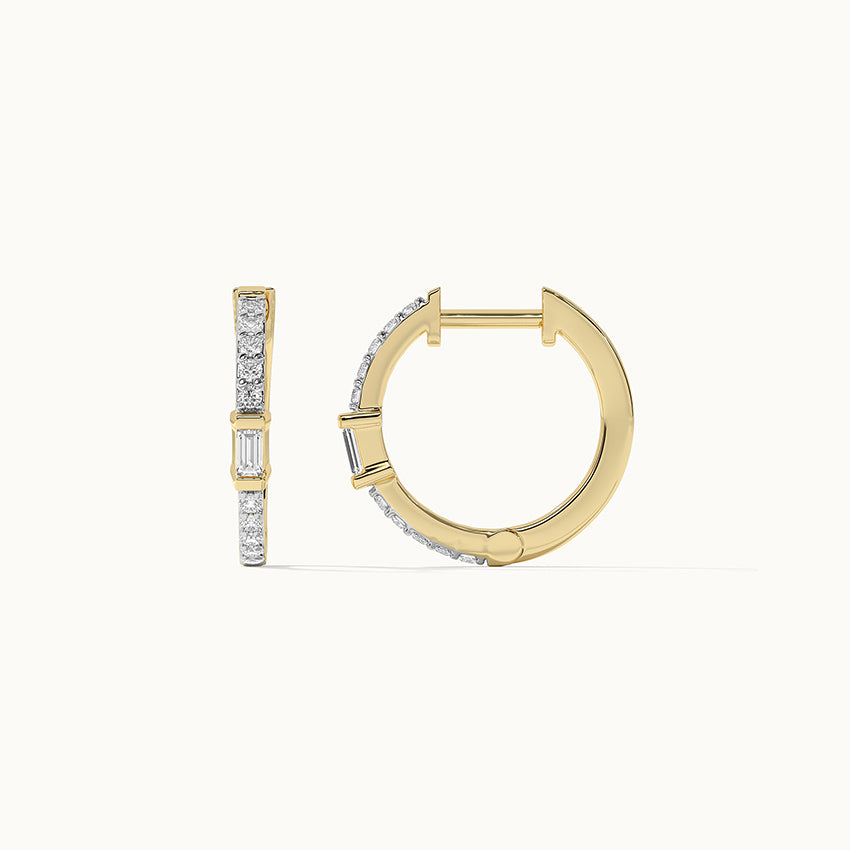 Slender Diamond Hoops, 14K Gold Vermeil, 1/4 ct Lab Grown Diamond-6