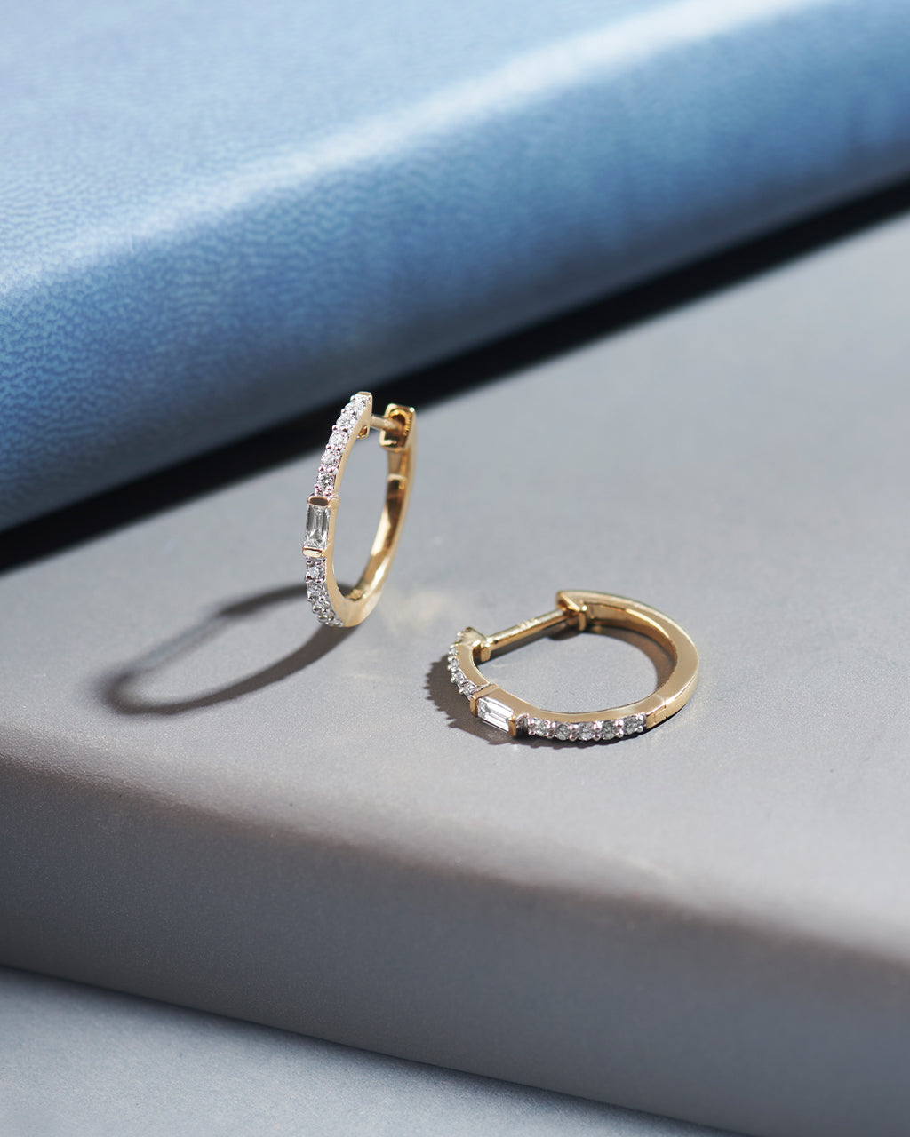 Slender Diamond Hoops, 14K Gold Vermeil, 1/4 ct Lab Grown Diamond-5