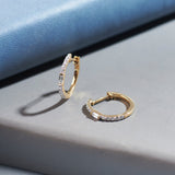 Slender Diamond Hoops, 14K Gold Vermeil, 1/4 ct Lab Grown Diamond-5