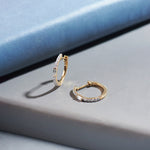 Slender Diamond Hoops, 14K Gold Vermeil, 1/4 ct Lab Grown Diamond-1
