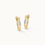 Trio Small Diamond Hoops, 14K Solid Gold, 1/10 ct Lab Grown Diamond-3