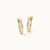 Trio Small Diamond Hoops, 14K Solid Gold, 1/10 ct Lab Grown Diamond-3