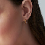 Trio Small Diamond Hoops, 14K Solid Gold, 1/10 ct Lab Grown Diamond-2