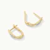Trio Small Diamond Hoops, 14K Solid Gold, 1/10 ct Lab Grown Diamond-8