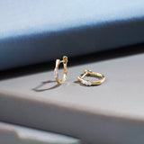 Trio Small Diamond Hoops, 14K Solid Gold, 1/10 ct Lab Grown Diamond-1