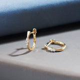 Trio Small Diamond Hoops, 14K Solid Gold, 1/10 ct Lab Grown Diamond-6