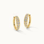 Ladder Diamond Hoops, 14K Solid Gold, 1/2 ct Lab Grown Diamond-3
