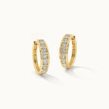 Ladder Diamond Hoops, 14K Solid Gold, 1/2 ct Lab Grown Diamond-3