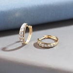 Ladder Diamond Hoops, 14K Gold Vermeil, 1/2 ct Lab Grown Diamond-5