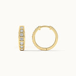 Ladder Diamond Hoops, 14K Solid Gold, 1/2 ct Lab Grown Diamond-6