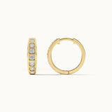 Ladder Diamond Hoops, 14K Solid Gold, 1/2 ct Lab Grown Diamond-6
