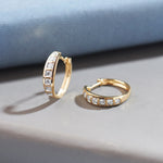 Ladder Diamond Hoops, 14K Solid Gold, 1/2 ct Lab Grown Diamond-5