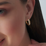 Ladder Diamond Hoops, 14K Solid Gold, 1/2 ct Lab Grown Diamond-2
