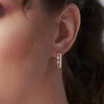 Duo Rectangle Diamond Hoops, 14K Gold Vermeil, 1/2 ct Lab Grown Diamond-2