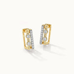 Duo Rectangle Diamond Hoops, 14K Gold Vermeil, 1/2 ct Lab Grown Diamond-3