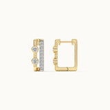 Duo Rectangle Diamond Hoops, 14K Gold Vermeil, 1/2 ct Lab Grown Diamond-6