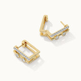 Duo Rectangle Diamond Hoops, 14K Gold Vermeil, 1/2 ct Lab Grown Diamond-7
