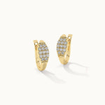 Petal Diamond Hoops, 14K Solid Gold, 1/3 ct Lab Grown Diamond-3
