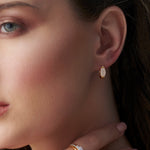 Petal Diamond Hoops, 14K Solid Gold, 1/3 ct Lab Grown Diamond-2