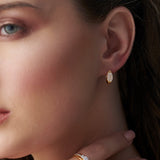 Petal Diamond Hoops, 14K Solid Gold, 1/3 ct Lab Grown Diamond-2