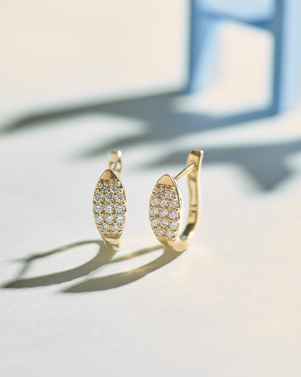 Petal Diamond Hoops, 14K Solid Gold, 1/3 ct Lab Grown Diamond-6