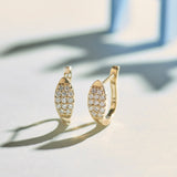 Petal Diamond Hoops, 14K Solid Gold, 1/3 ct Lab Grown Diamond-6