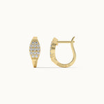 Petal Diamond Hoops, 14K Solid Gold, 1/3 ct Lab Grown Diamond-7