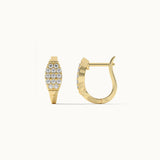 Petal Diamond Hoops, 14K Solid Gold, 1/3 ct Lab Grown Diamond-7