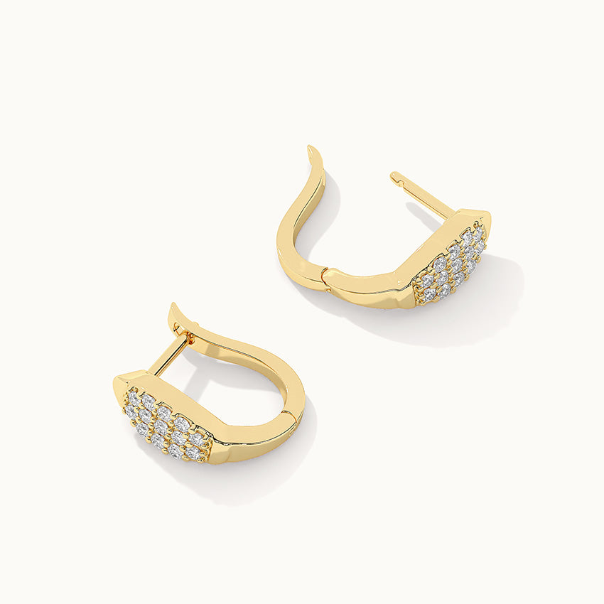 Petal Diamond Hoops, 14K Solid Gold, 1/3 ct Lab Grown Diamond-8