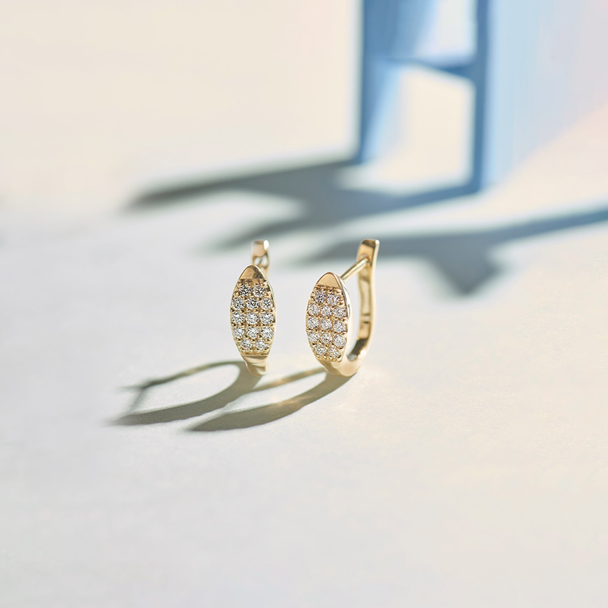 Petal Diamond Hoops, 14K Gold Vermeil, 1/3 ct Lab Grown Diamond-1