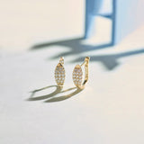 Petal Diamond Hoops, 14K Solid Gold, 1/3 ct Lab Grown Diamond-1